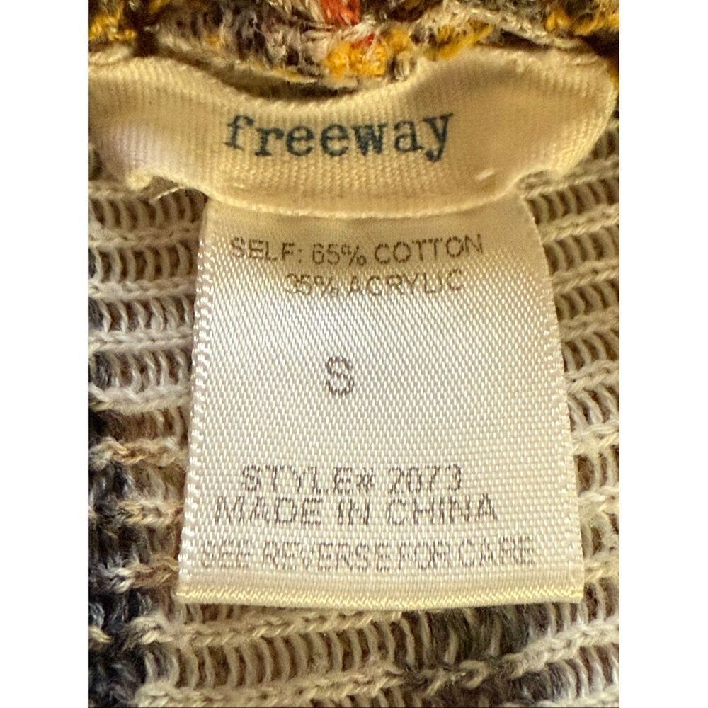 “Freeway Southwestern Boho Open Front Knit Cardigan – Beige Yellow Rustic SZ Sma - Picture 11 of 12